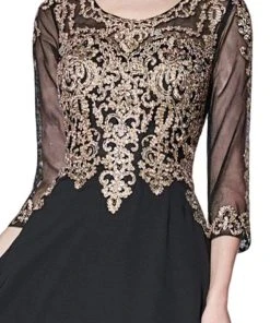 Cinderella Divine - CD0129 Appliqued Bodice Flowy A-Line Gown 5 Cinderella Divine - CD0129 Appliqued Bodice Flowy A-Line Gown