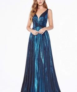 Cinderella Divine - CD0151 A-Line Metallic Dress With Mini Skirt Formal Gowns 15 Cinderella Divine - CD0151 A-Line Metallic Dress With Mini Skirt Formal Gowns