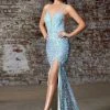 Cinderella Divine - CD176 Sequined Deep V-neck Fitted Dress