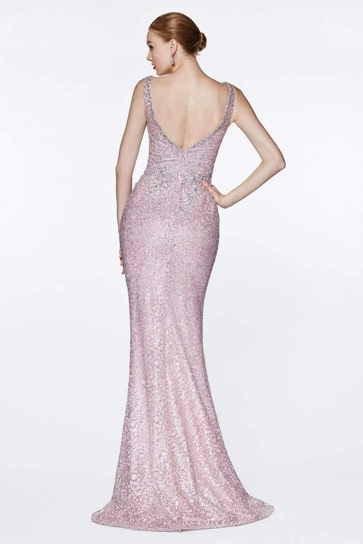 Cinderella Divine - CE0017 Beaded Lace Deep V-neck Trumpet Dress 4 Cinderella Divine - CE0017 Beaded Lace Deep V-neck Trumpet Dress