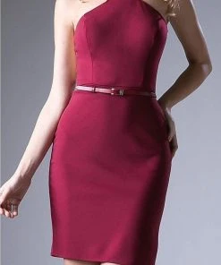 Cocktail Dresses Cinderella Divine - CF076S Sleeveless Halter Neck Cocktail Dress