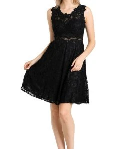 Cinderella Divine - CF175 Jewel Neck Illusion Paneled A-Line Dress Cocktail Dresses 9 Cinderella Divine - CF175 Jewel Neck Illusion Paneled A-Line Dress Cocktail Dresses