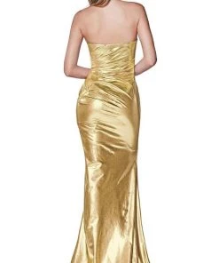 Formal Gowns Cinderella Divine - CF335 Strapless Sweetheart Ruched Trumpet Dress
