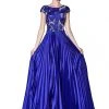 Cinderella Divine - CF337 Lace Bateau Pleated A-line Dress Formal Gowns 1 Cinderella Divine - CF337 Lace Bateau Pleated A-line Dress Formal Gowns