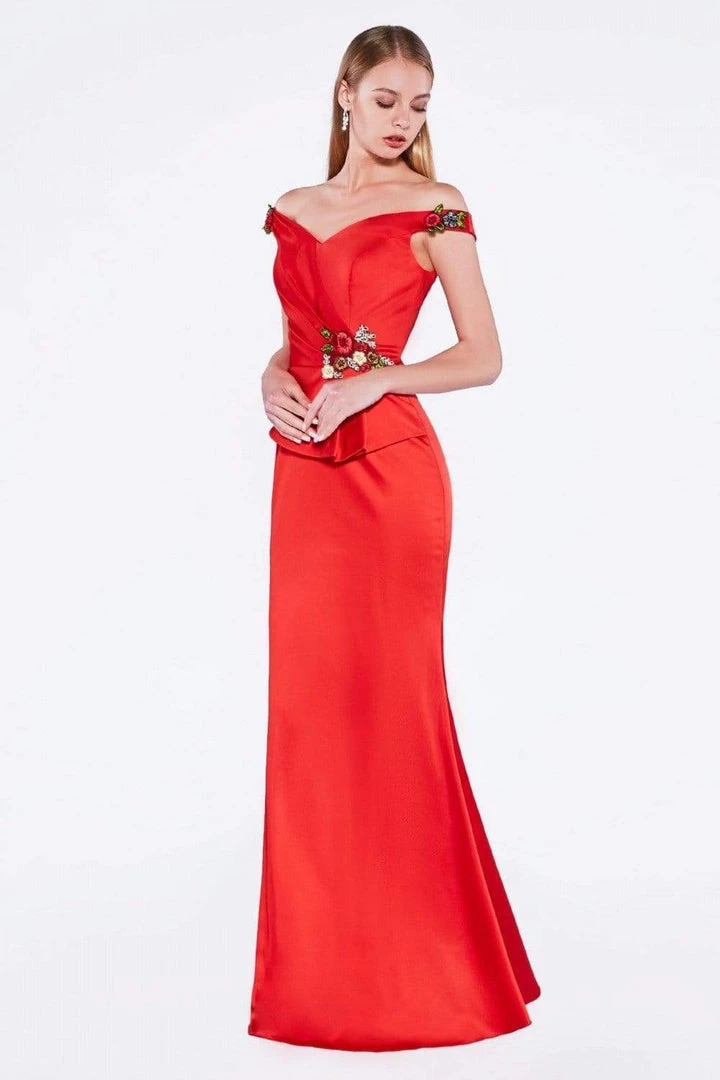 Cinderella Divine - CH520 Floral Embroidered V-Neck Evening Dress Formal Gowns 3 Cinderella Divine - CH520 Floral Embroidered V-Neck Evening Dress Formal Gowns