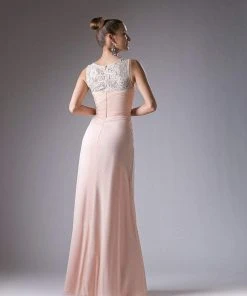 Cinderella Divine - CH525 Bateau Neckline Ruched Empire Waist Gown