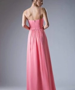 Cinderella Divine - CH529 Beaded Spaghetti Straps Chiffon A Line Gown Formal Gowns 20 Cinderella Divine - CH529 Beaded Spaghetti Straps Chiffon A Line Gown Formal Gowns