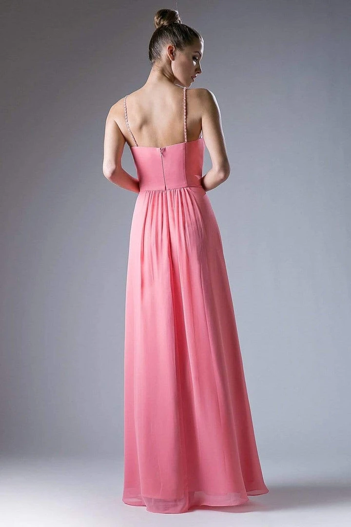 Cinderella Divine - CH529 Beaded Spaghetti Straps Chiffon A Line Gown Formal Gowns 7 Cinderella Divine - CH529 Beaded Spaghetti Straps Chiffon A Line Gown Formal Gowns
