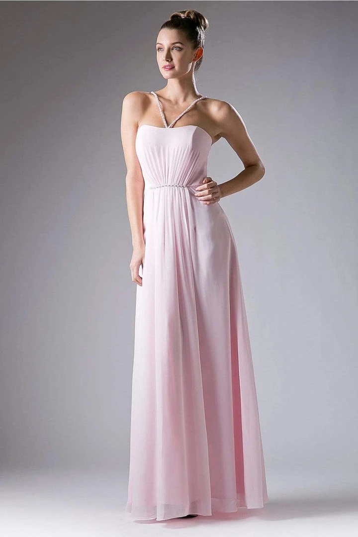 Cinderella Divine - CH529 Beaded Spaghetti Straps Chiffon A Line Gown Formal Gowns 12 Cinderella Divine - CH529 Beaded Spaghetti Straps Chiffon A Line Gown Formal Gowns