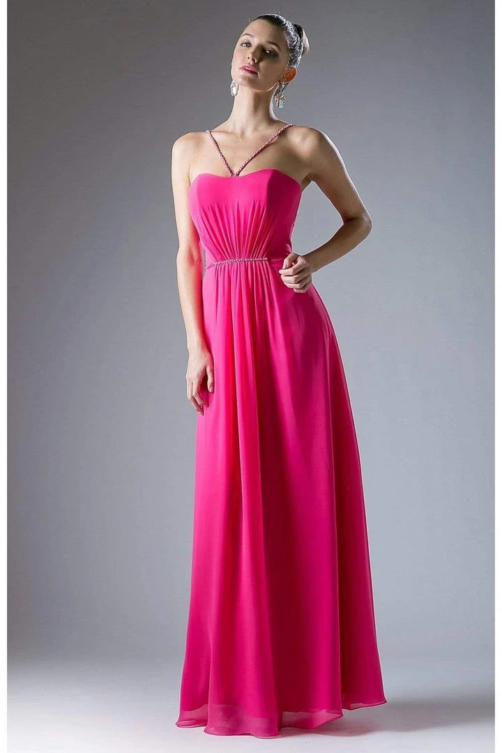 Cinderella Divine - CH529 Beaded Spaghetti Straps Chiffon A Line Gown Formal Gowns 8 Cinderella Divine - CH529 Beaded Spaghetti Straps Chiffon A Line Gown Formal Gowns