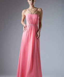 Cinderella Divine - CH529 Beaded Spaghetti Straps Chiffon A Line Gown Formal Gowns 19 Cinderella Divine - CH529 Beaded Spaghetti Straps Chiffon A Line Gown Formal Gowns