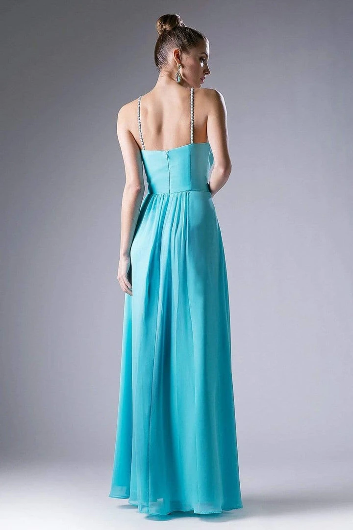 Cinderella Divine - CH529 Beaded Spaghetti Straps Chiffon A Line Gown Formal Gowns 16 Cinderella Divine - CH529 Beaded Spaghetti Straps Chiffon A Line Gown Formal Gowns