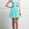 Cinderella Divine - CJ216S Rosette Pleated Sweetheart Chiffon Cocktail Dress Cocktail Dresses