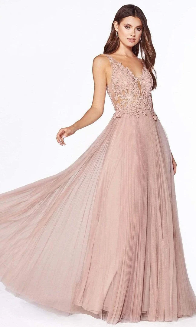 Cinderella Divine - CJ536 Lace Appliqued A-Line Evening Dress Formal Gowns 5 Cinderella Divine - CJ536 Lace Appliqued A-Line Evening Dress Formal Gowns