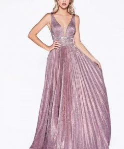 Formal Gowns Cinderella Divine - CM9061 Long Plunge Bodice Glitter Dress 11 Formal Gowns Cinderella Divine - CM9061 Long Plunge Bodice Glitter Dress