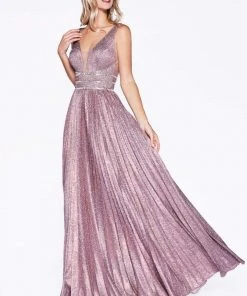 Formal Gowns Cinderella Divine - CM9061 Long Plunge Bodice Glitter Dress 13 Formal Gowns Cinderella Divine - CM9061 Long Plunge Bodice Glitter Dress