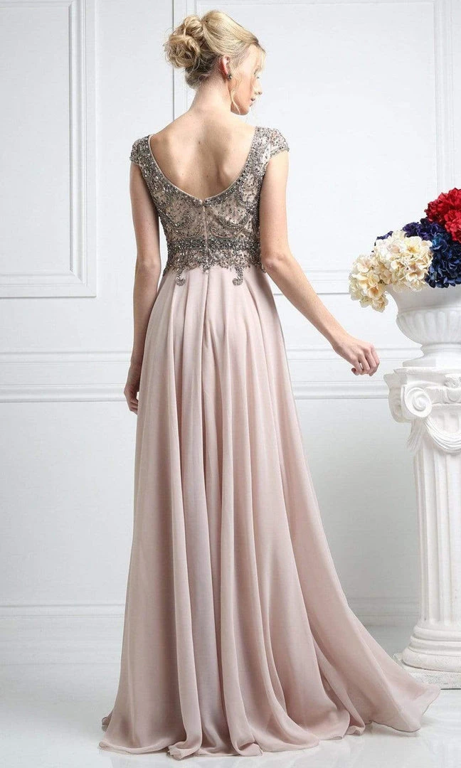 Cinderella Divine - CR721 Beaded V-Neck A-Line Dress Formal Gowns 4 Cinderella Divine - CR721 Beaded V-Neck A-Line Dress Formal Gowns