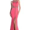 Cinderella Divine - CR752 Bead-Trimmed High Slit Long Gown