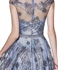 Cinderella Divine - CR830 Glitter Floral Illusion Scoop Ballgown 11 Cinderella Divine - CR830 Glitter Floral Illusion Scoop Ballgown