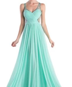 Cinderella Divine - Crisscrossed Ornate Illusion Panel Gown