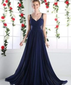 Cinderella Divine - Crisscrossed Ornate Illusion Panel Gown