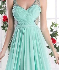 Cinderella Divine - Crisscrossed Ornate Illusion Panel Gown