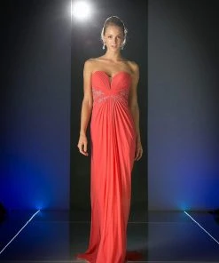 Cinderella Divine - Crisscrossed Strapless Applique Ornate Long Gown 10 Cinderella Divine - Crisscrossed Strapless Applique Ornate Long Gown