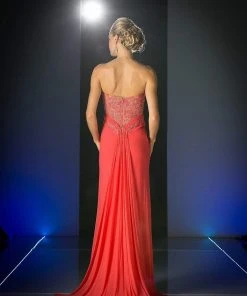 Cinderella Divine - Crisscrossed Strapless Applique Ornate Long Gown 11 Cinderella Divine - Crisscrossed Strapless Applique Ornate Long Gown