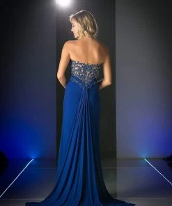 Cinderella Divine - Crisscrossed Strapless Applique Ornate Long Gown 15 Cinderella Divine - Crisscrossed Strapless Applique Ornate Long Gown