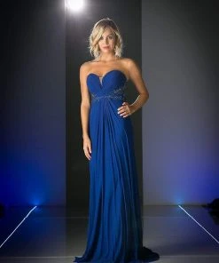 Cinderella Divine - Crisscrossed Strapless Applique Ornate Long Gown 14 Cinderella Divine - Crisscrossed Strapless Applique Ornate Long Gown