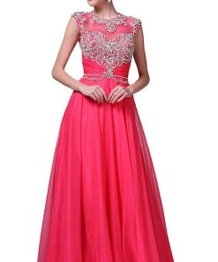 Formal Gowns Cinderella Divine - Crystal Embellished Ruched Evening Gown