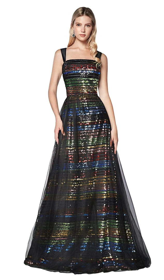 Formal Gowns Cinderella Divine - CS032 Sequin Embellished A-Line Dress 3 Formal Gowns Cinderella Divine - CS032 Sequin Embellished A-Line Dress