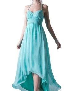 Cinderella Divine - Embellished Halter High Low A-line Dress Formal Gowns