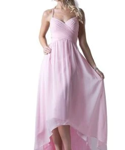 Cinderella Divine - Embellished Halter High Low A-line Dress Formal Gowns