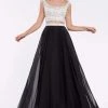 Cinderella Divine - Embellished Two Piece Illusion Jewel A-line Dress Formal Gowns