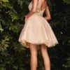 Cinderella Divine - Embellished V-Neck Cocktail Dress CD0189 - 1 Pc Champagne In Size XS Available