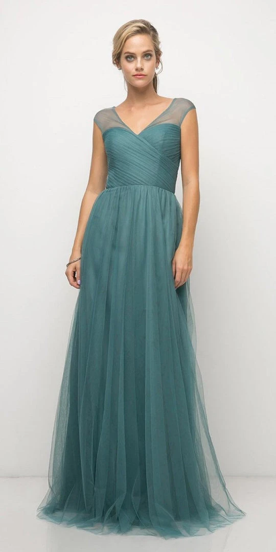 Formal Gowns Cinderella Divine - ET320 Sleeveless Pleated Top A-Line Gown 6 Formal Gowns Cinderella Divine - ET320 Sleeveless Pleated Top A-Line Gown