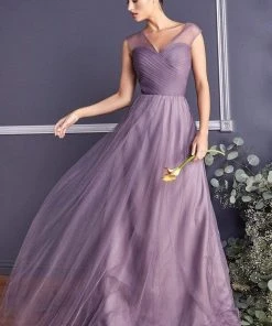Formal Gowns Cinderella Divine - ET320 Sleeveless Pleated Top A-Line Gown 28 Formal Gowns Cinderella Divine - ET320 Sleeveless Pleated Top A-Line Gown