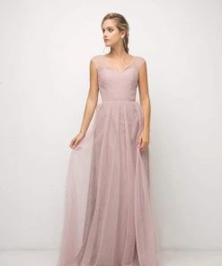 Formal Gowns Cinderella Divine - ET320 Sleeveless Pleated Top A-Line Gown 37 Formal Gowns Cinderella Divine - ET320 Sleeveless Pleated Top A-Line Gown