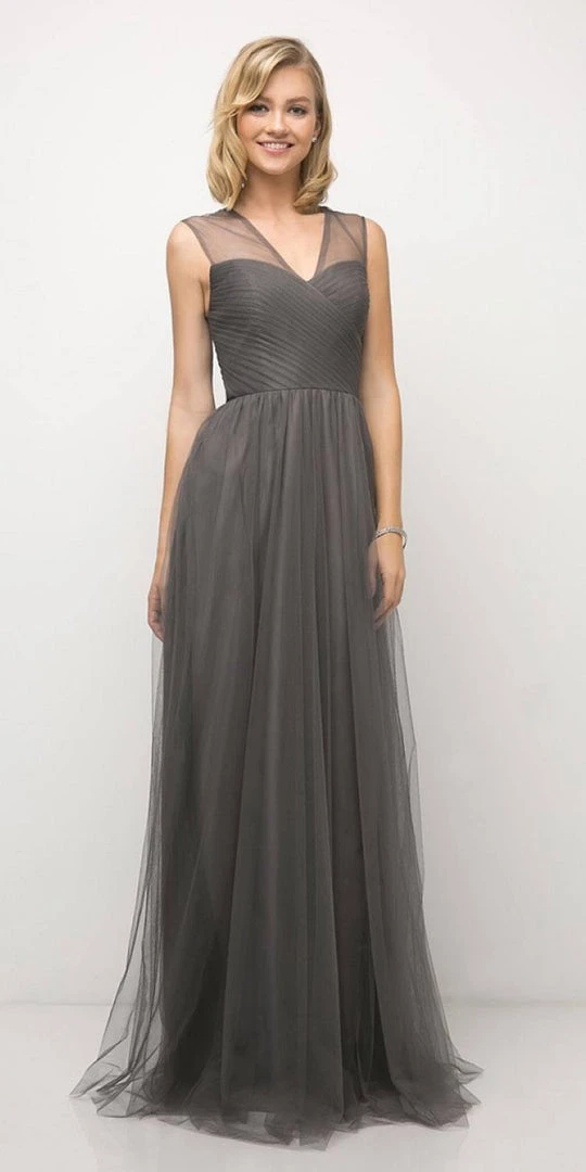 Formal Gowns Cinderella Divine - ET320 Sleeveless Pleated Top A-Line Gown 12 Formal Gowns Cinderella Divine - ET320 Sleeveless Pleated Top A-Line Gown