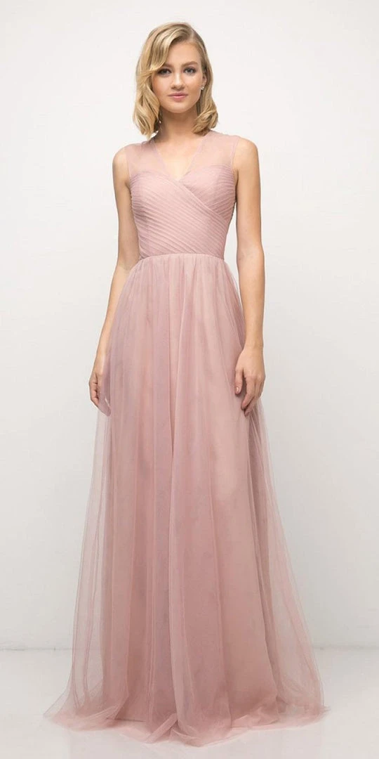 Formal Gowns Cinderella Divine - ET320 Sleeveless Pleated Top A-Line Gown 9 Formal Gowns Cinderella Divine - ET320 Sleeveless Pleated Top A-Line Gown