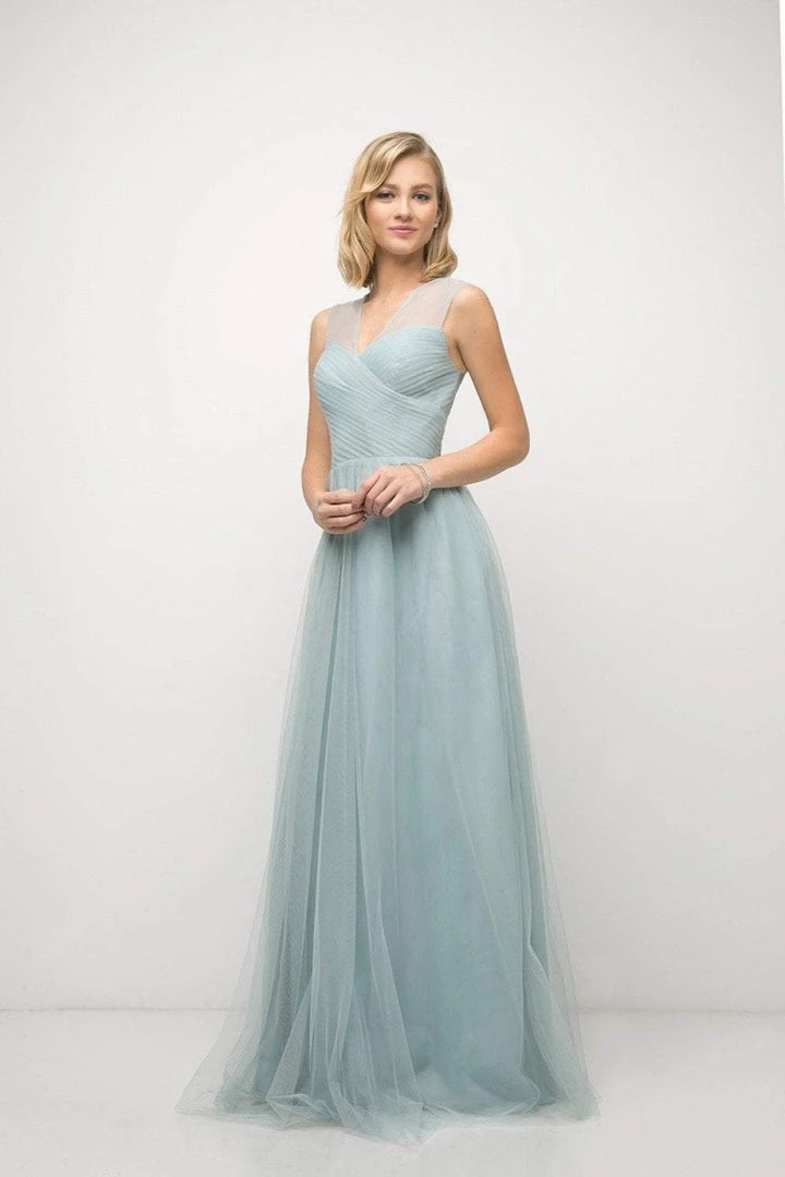 Formal Gowns Cinderella Divine - ET320 Sleeveless Pleated Top A-Line Gown 23 Formal Gowns Cinderella Divine - ET320 Sleeveless Pleated Top A-Line Gown