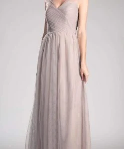 Formal Gowns Cinderella Divine - ET320 Sleeveless Pleated Top A-Line Gown 48 Formal Gowns Cinderella Divine - ET320 Sleeveless Pleated Top A-Line Gown