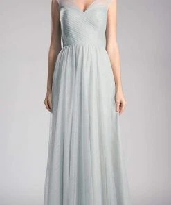 Formal Gowns Cinderella Divine - ET320 Sleeveless Pleated Top A-Line Gown 41 Formal Gowns Cinderella Divine - ET320 Sleeveless Pleated Top A-Line Gown