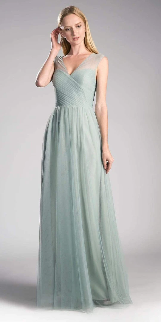 Formal Gowns Cinderella Divine - ET320 Sleeveless Pleated Top A-Line Gown 24 Formal Gowns Cinderella Divine - ET320 Sleeveless Pleated Top A-Line Gown