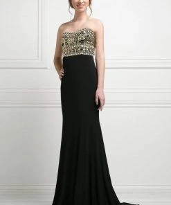 Formal Gowns Cinderella Divine - Fitted Embellished Strapless Evening Dress