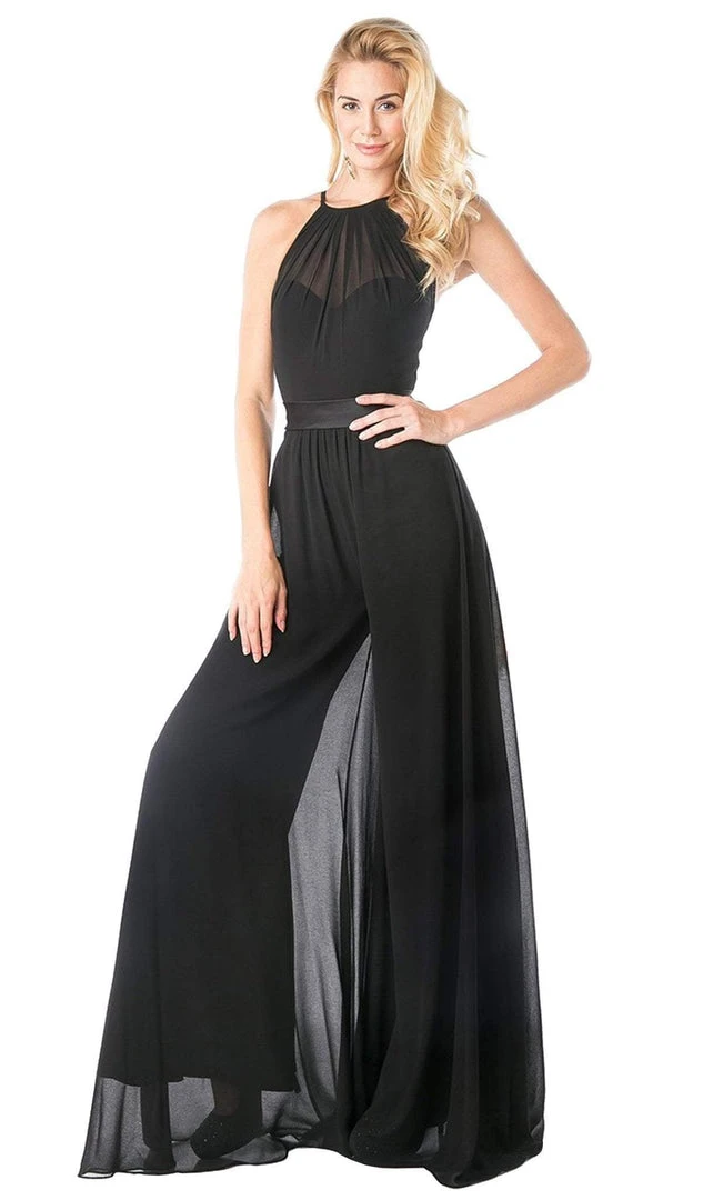 Plus Size Dresses Cinderella Divine - Halter Neck Chiffon Jumpsuit 3 Plus Size Dresses Cinderella Divine - Halter Neck Chiffon Jumpsuit