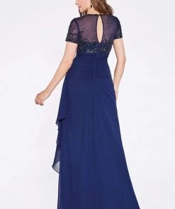 Cinderella Divine - J0295 Vine Embroidered Jewel Dress Mother Of The Bride