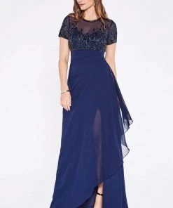 Cinderella Divine - J0295 Vine Embroidered Jewel Dress Mother Of The Bride
