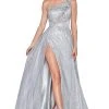 Formal Gowns Cinderella Divine - J782 Asymmetric Shimmering Long Dress